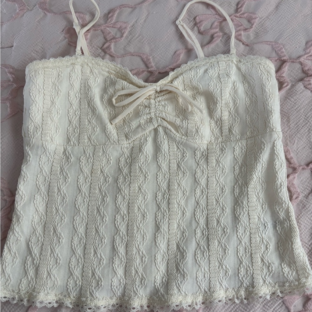 Aeropostale Ivory Lace Tube Top (Removable Straps)
